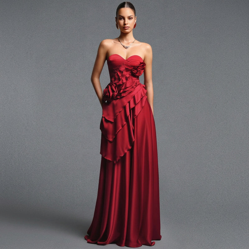 Odelia Satin Maxi Dress