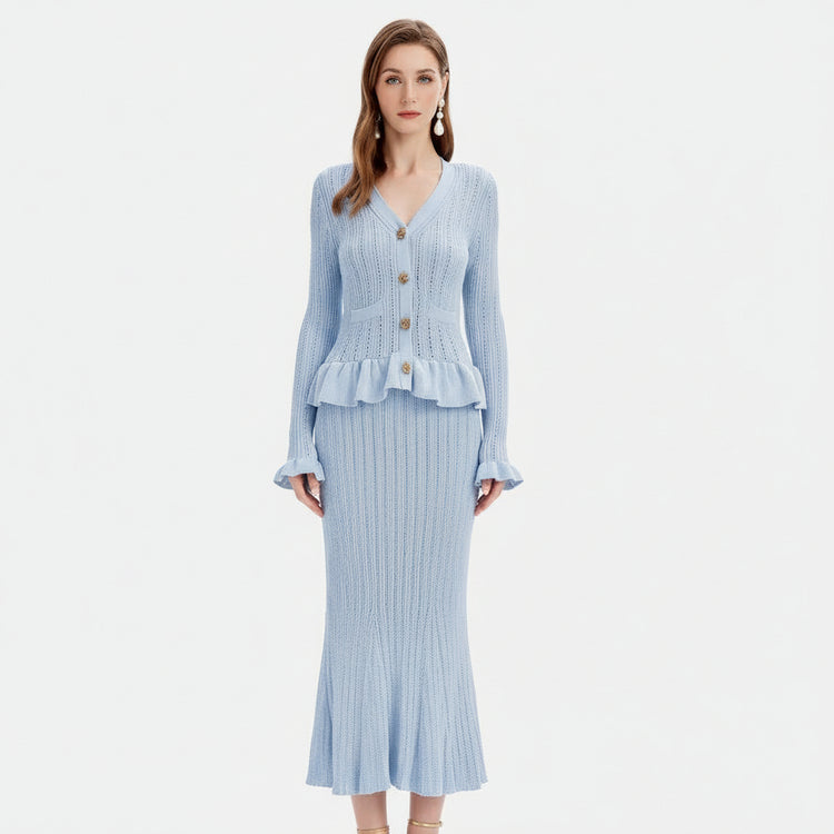 The Ruffled Knit Midi Set Winteres