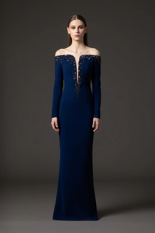 Jessica Parker Maxi Dress – Dark-Blue Fashion – Winteres