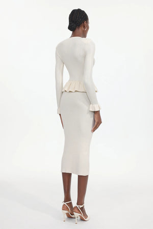 Amber Solid Knit Midi Dress