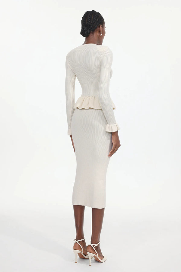 Amber Solid Knit Midi Dress