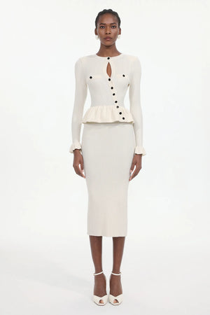 Amber Solid Knit Midi Dress