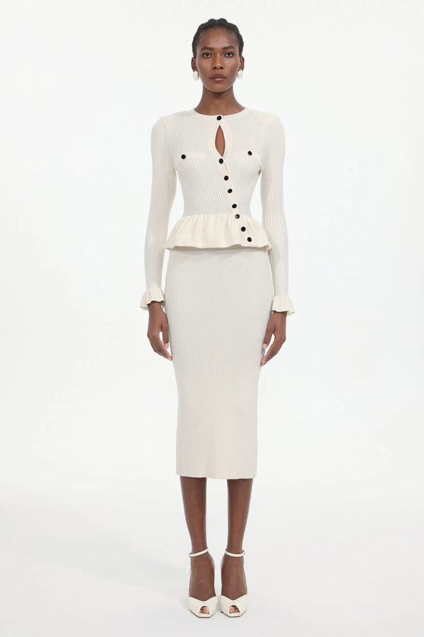 Amber Solid Knit Midi Dress