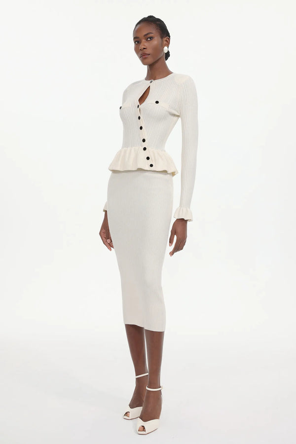 Amber Solid Knit Midi Dress