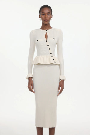 Amber Solid Knit Midi Dress