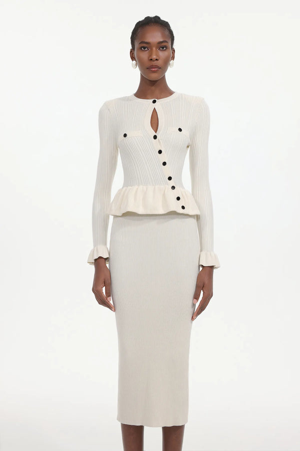 Amber Solid Knit Midi Dress