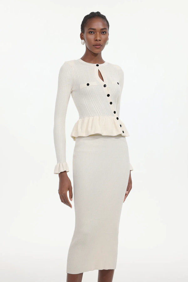 Amber Solid Knit Midi Dress