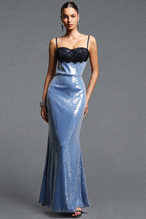 Nicolina Lace Sequin Maxi Dress