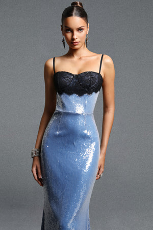 Nicolina Lace Sequin Maxi Dress