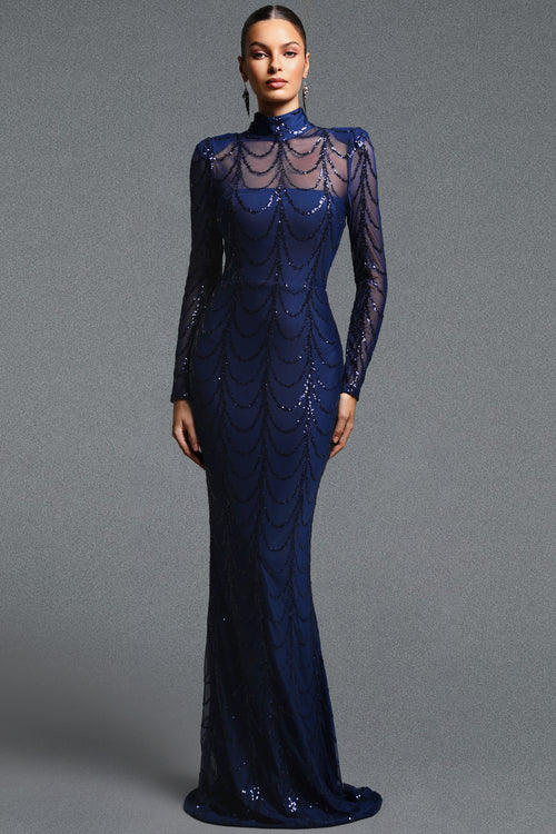 Neva Mesh Sequin Maxi Dress