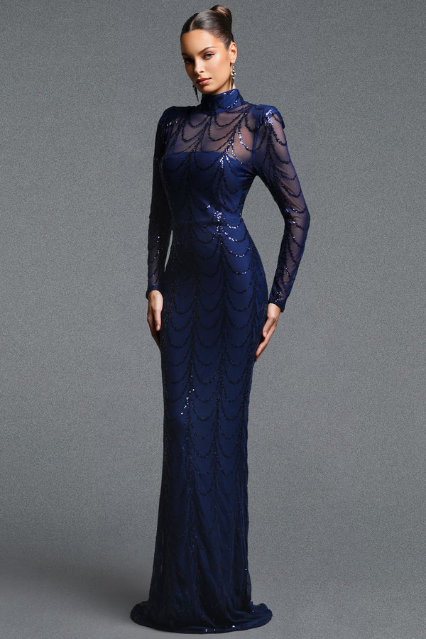 Neva Mesh Sequin Maxi Dress