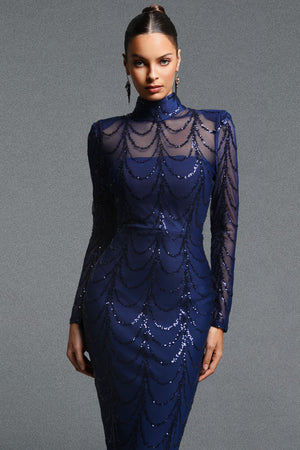 Neva Mesh Sequin Maxi Dress