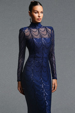 Neva Mesh Sequin Maxi Dress