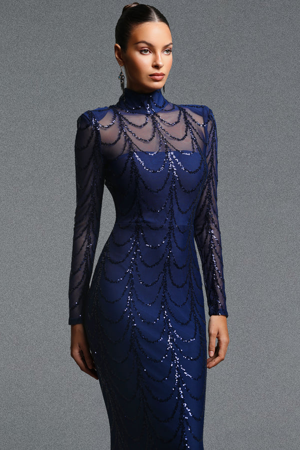 Neva Mesh Sequin Maxi Dress