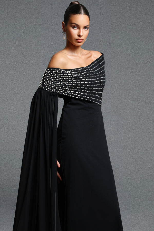 Oleana Chiffon Maxi Dress