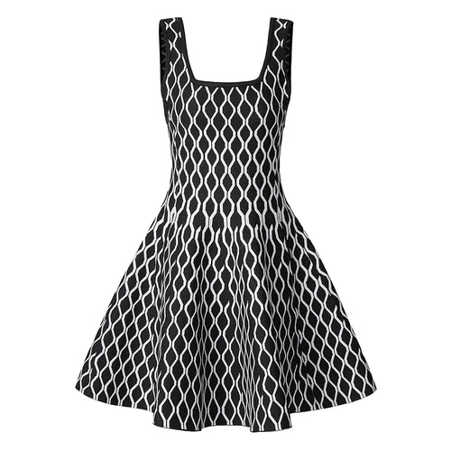 Tisa Jacquard Square-Collar Mini Dress