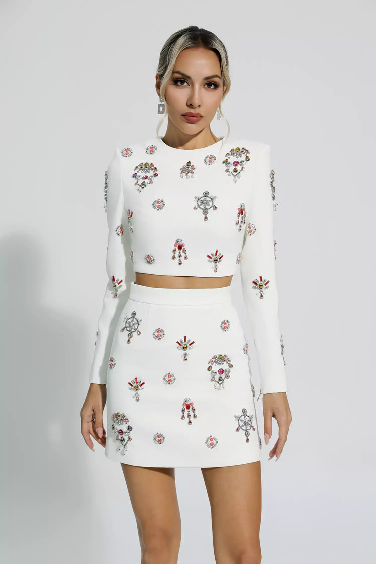 Selia White Crystal Embellished Set Winteres