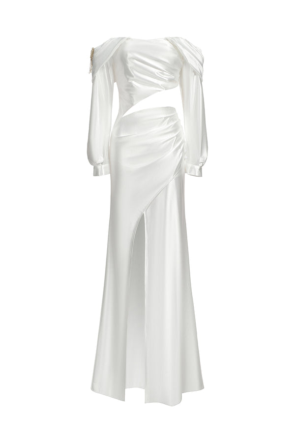 Violette Satin Maxi Dress