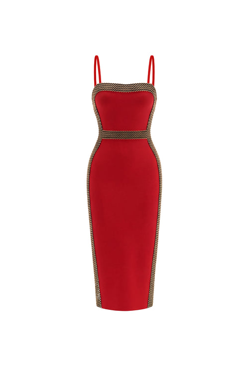 Pilar Bandage Woven Midi Dress