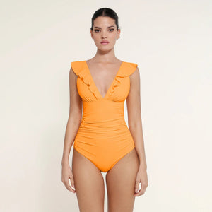Lace-up bikini swimsuit with ruffles on the shoulders, shaping effect Winteres