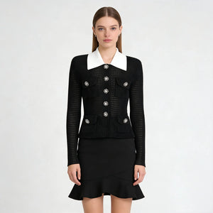 Jewel-Button Knit Cardigan