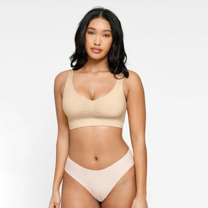 Hexin 2025 Best Full Back Push up Deep Cup Bra Sport Bra Seamless Breast Support With Removable Cups for Women Winteres