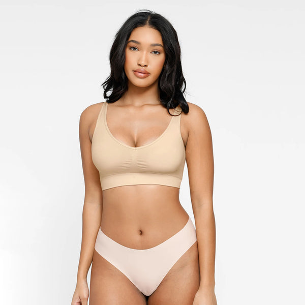 Hexin 2025 Best Full Back Push up Deep Cup Bra Sport Bra Seamless Breast Support With Removable Cups for Women Winteres