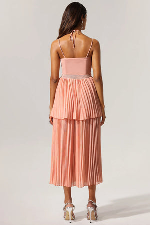 Glamour Teela Halter Folds Maxi Dress Winteres