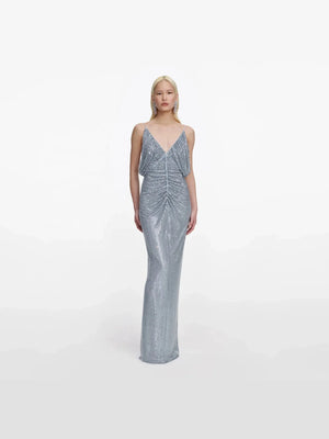Ziraya Blue Diamond Backless Dress