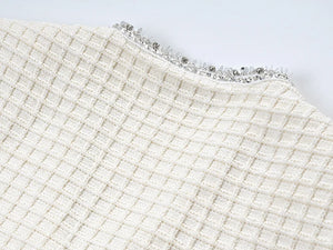 Cardigan décontracté d'hiver automne 2025 pour femmes, pull tricoté avec col en V, manches longues, strass et simple boutonnage.
