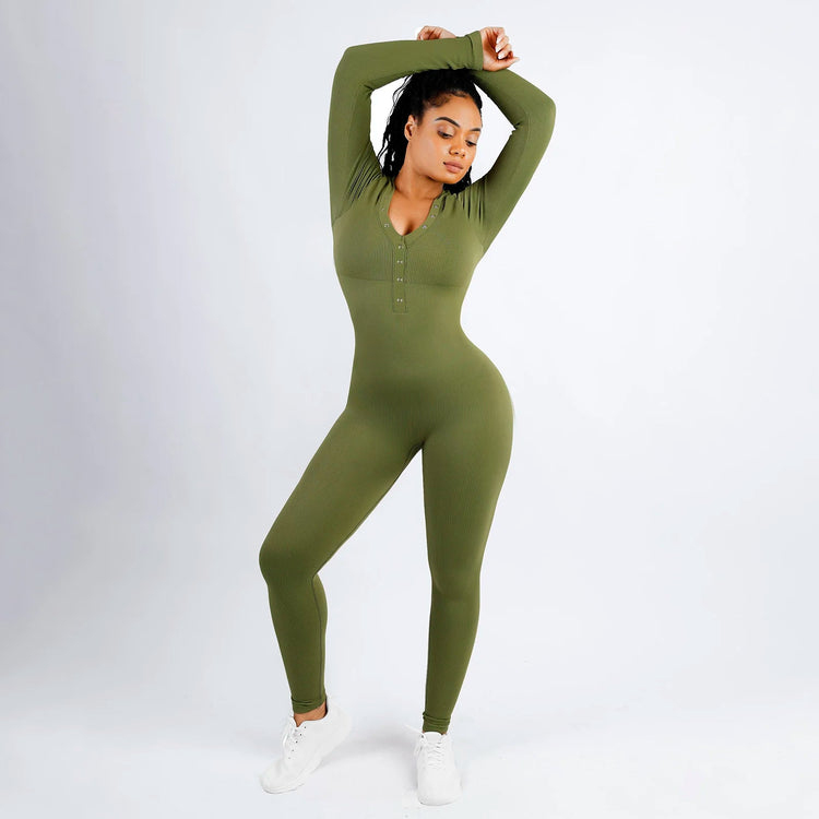 Long-Sleeve Seamless Shaping Jumpsuit Winteres