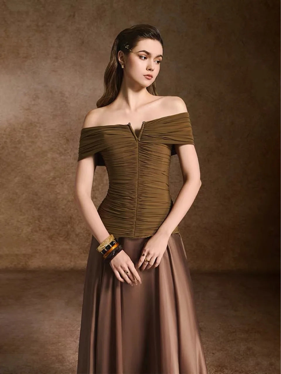 Inlaida pleated Maxi dress Winteres