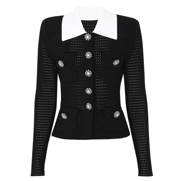 Jewel-Button Knit Cardigan