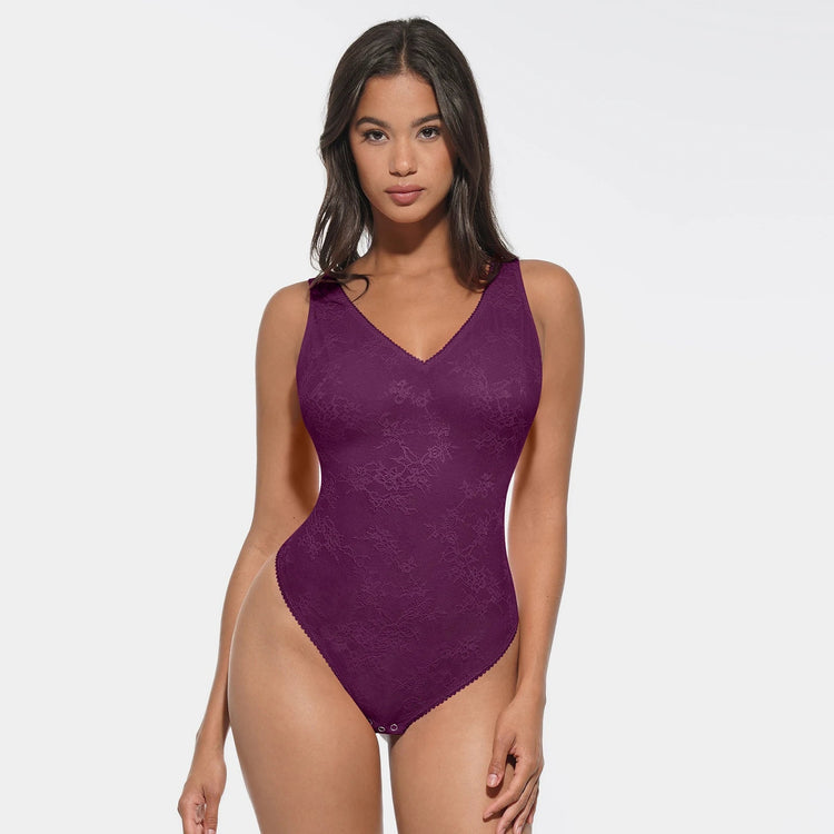 Deep-V Lace Mesh Bodysuit Winteres