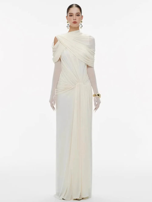 Eulalie Ruffle Mesh Maxi Dress