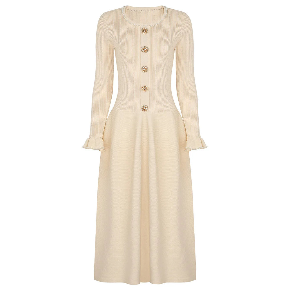 Kayla Knit Midi Dress – Apricot Midi Dress – Winteres