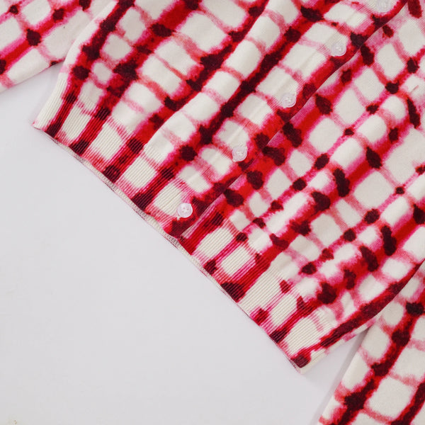 Plaid Print Fashion Knit Cardigan Winteres