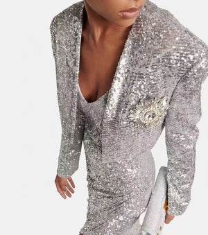Sequined Set Dress and Blazer Winteres