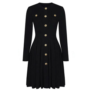 Zenia Buttoned Knit Mini Dress