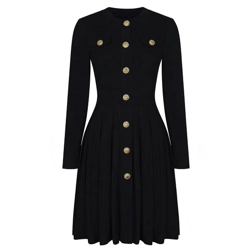 Zenia Buttoned Knit Mini Dress