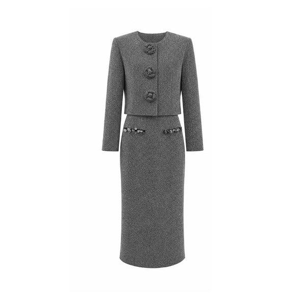 Feodora Textured Jacket and Skirt Set | WINTERES