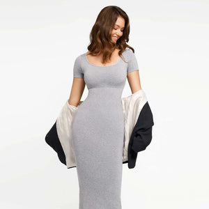 Slim Fit Shapewear Dress with Slit and Built-In Cups Winteres