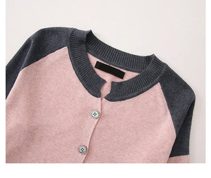 Striped Raglan Crew-Neck Cardigan