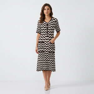 Maylis Chevron Knit Mini Dress | WINTERES