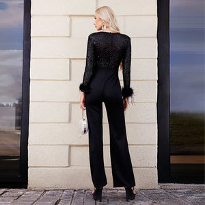 Saria Sequins Bodycon Jumpsuit Winteres