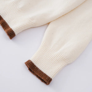 Ribbon Drop-Shoulder Crew-Neck Cardigan Winteres