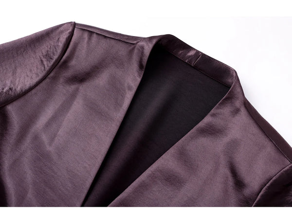 Madelon Satin Belted Blazer | WINTERES