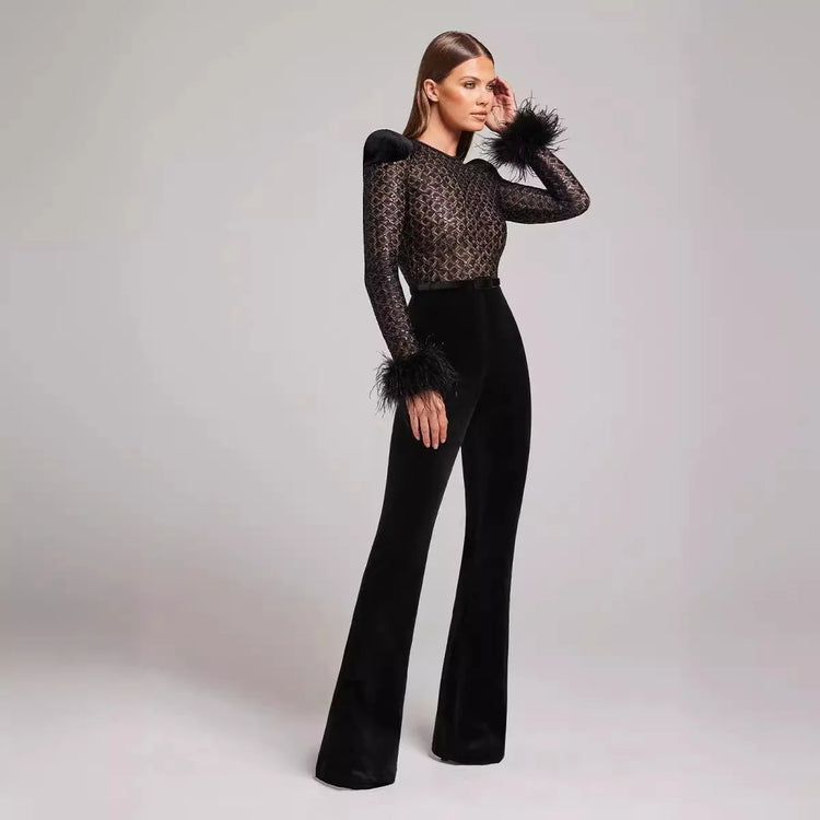 Nisha Feather Jumpsuit Winteres