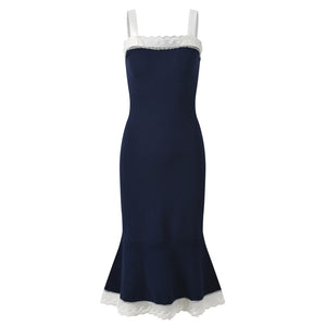 Ameliane Lace-Trim Knit Midi Dress | WINTERES