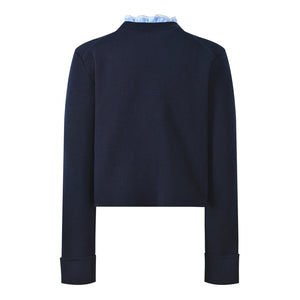 Navy blue jacket on a white background